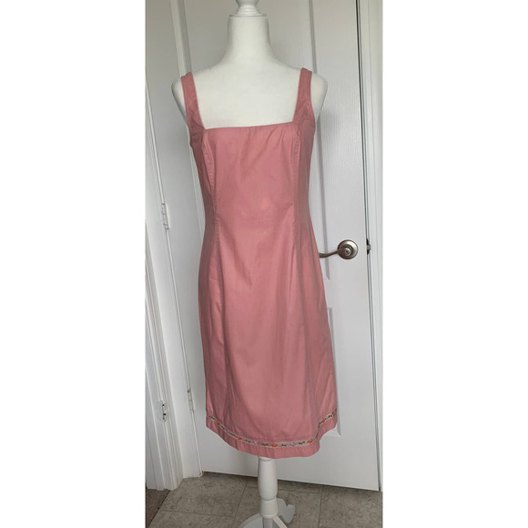 Rebecca Taylor Cotton Blend Dress with Embroidered Mesh Embellishment 8 - Picture 1 of 12